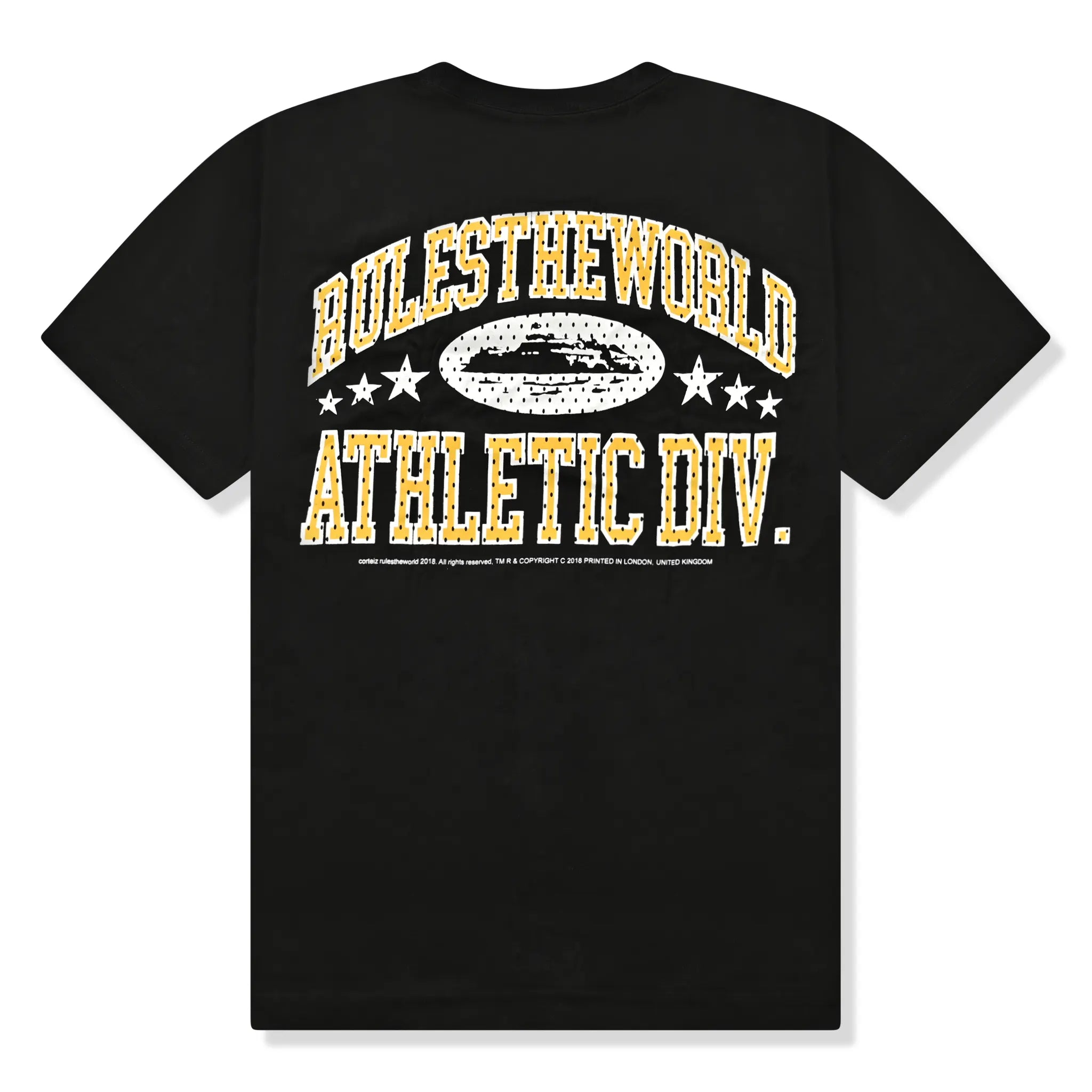 Back view of Corteiz Athletic Division Black T Shirt